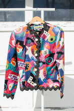 Load image into Gallery viewer, 1980s-90s Artsy Satin Fitted Jacket / XSmall