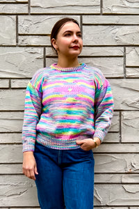 Vintage Handknit Neon Sweater / XSmall - Small