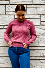 Load image into Gallery viewer, 1970s Mauve Pink Textured Wool Sweater / XSmall - Small