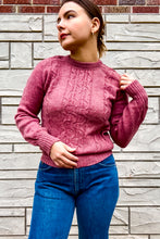 Load image into Gallery viewer, 1970s Mauve Pink Textured Wool Sweater / XSmall - Small