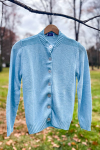 1950s-60s Light Blue Cardigan / Small