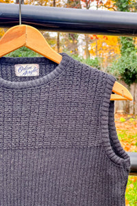 1960s-70s Black Sweater Vest / Small