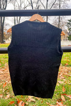 Load image into Gallery viewer, 1960s-70s Black Sweater Vest / Small